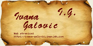Ivana Galović vizit kartica